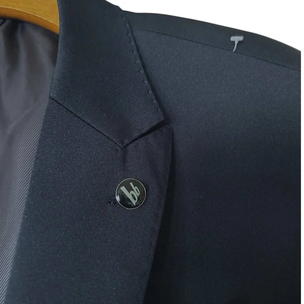 BRUNO BANANI MENS NAVY SPORT COAT Two-Button Blazer
